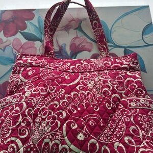 Retired twirly bird pink Vera Bradley set matching tote bag and wallet
